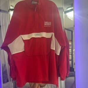 Vintage Adidas Red and White Pullover Jacket